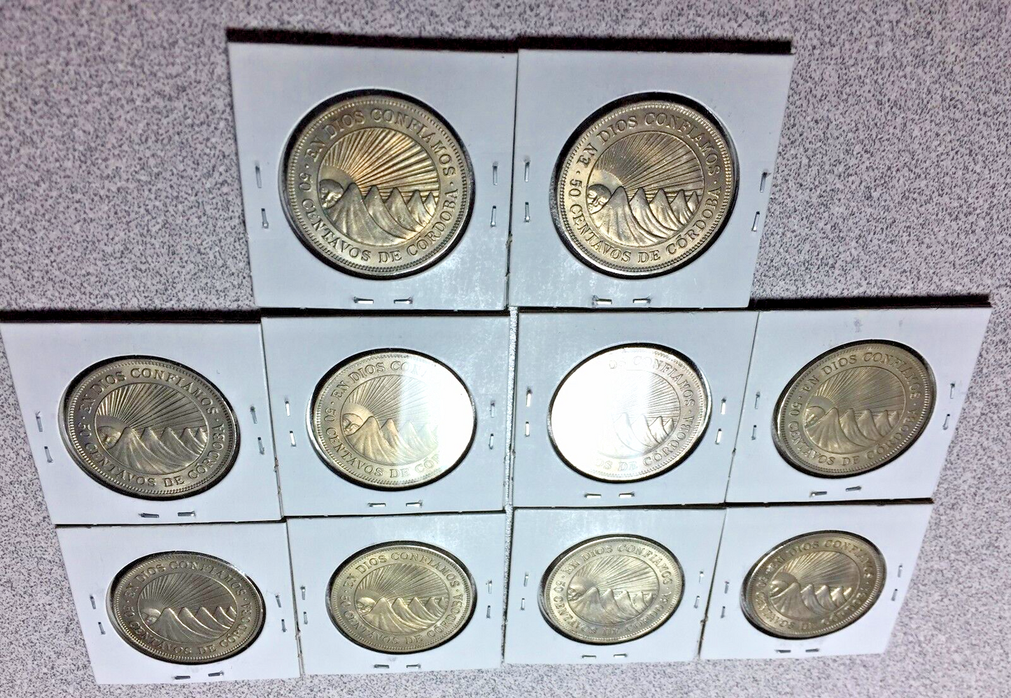 Lot of (10) 1965 NICARAGUA 50 Centavos #A102