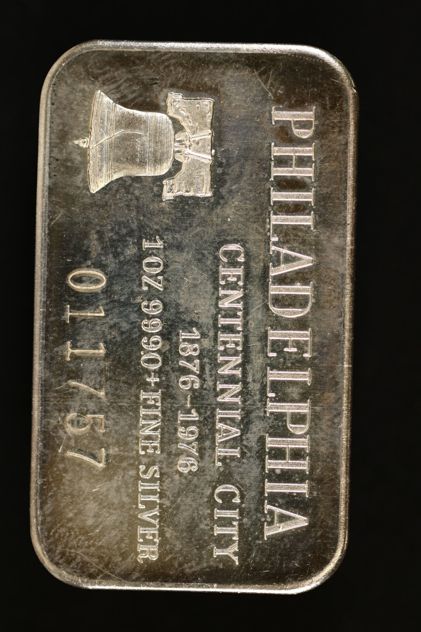 1976 Philadelphia Centennial City 1 oz .999 Fine Silver Art Bar
