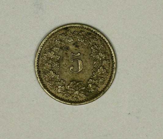 Switzerland 5 Rappen 1877-B   XF    A1045