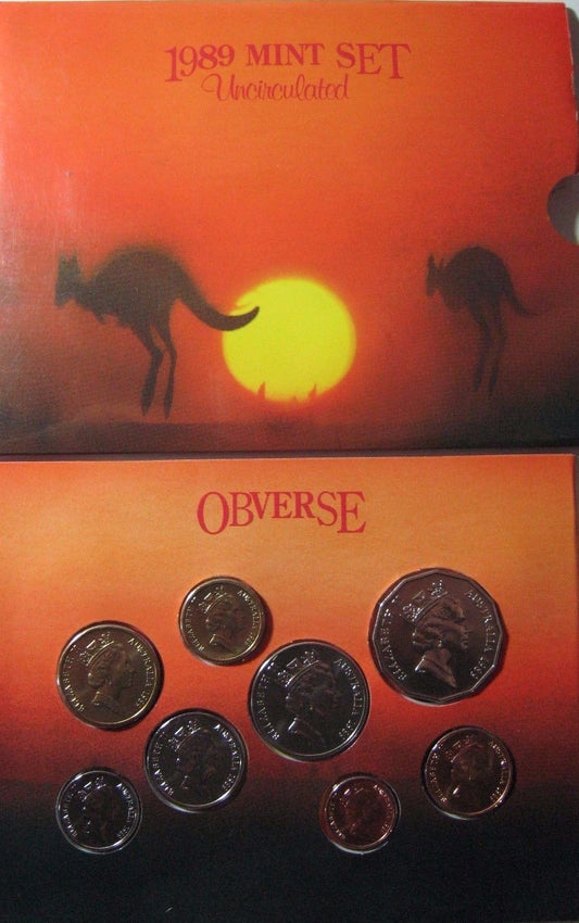 1989 Australia 8 Pc. Mint Set w/Orig.Folder & Sleeve   
