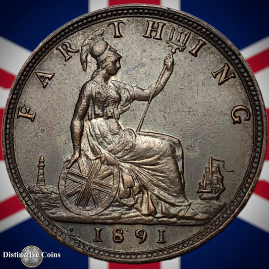 Great Britain 1891 Farthing 1/4d GB4317