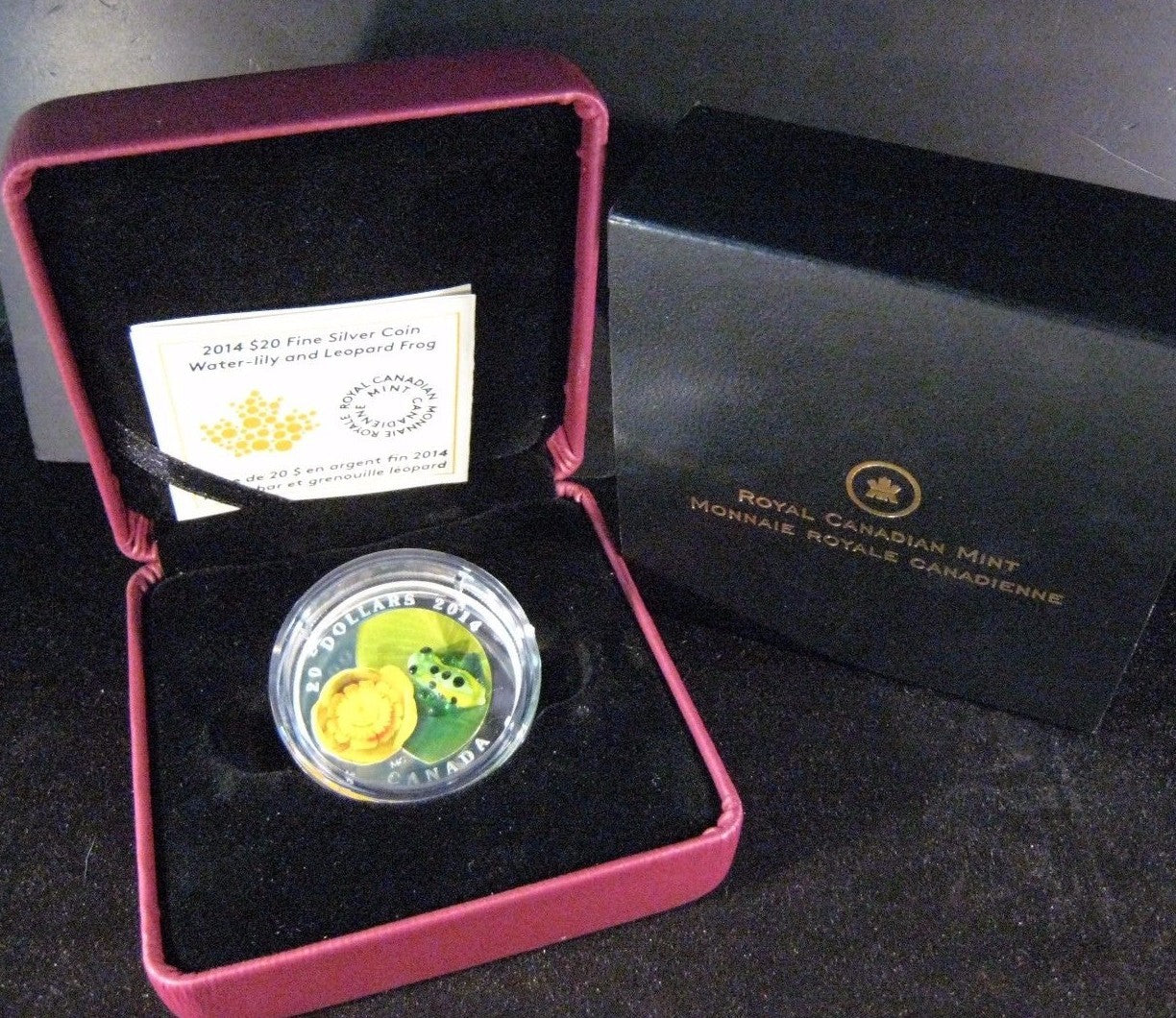 2014 Canada $20 Silver Water Lily & Leopard Frog Proof 