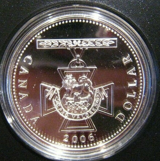 2006 Canada Victoria Cross Silver Proof Dollar w/box & COA