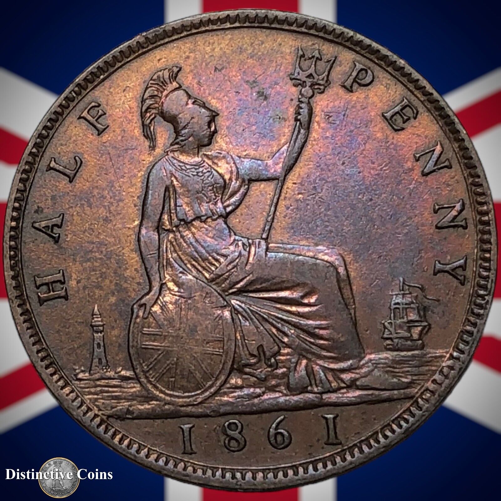 Great Britain 1861 Half Penny 1/2d GB5373
