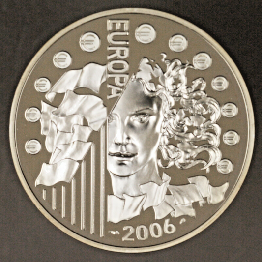France 2006 1 1/2 Euro Silver Coin  La Journee De Europe  Proof  