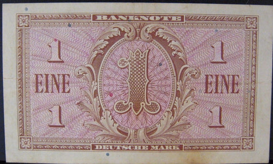 1948 Germany 1 Deutsche Mark Banknote (VF+) CRISP  P-2   