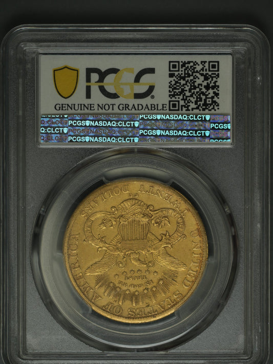 1885 CC $20 Liberty PCGS Genuine Harshly Cleaned-XF Details