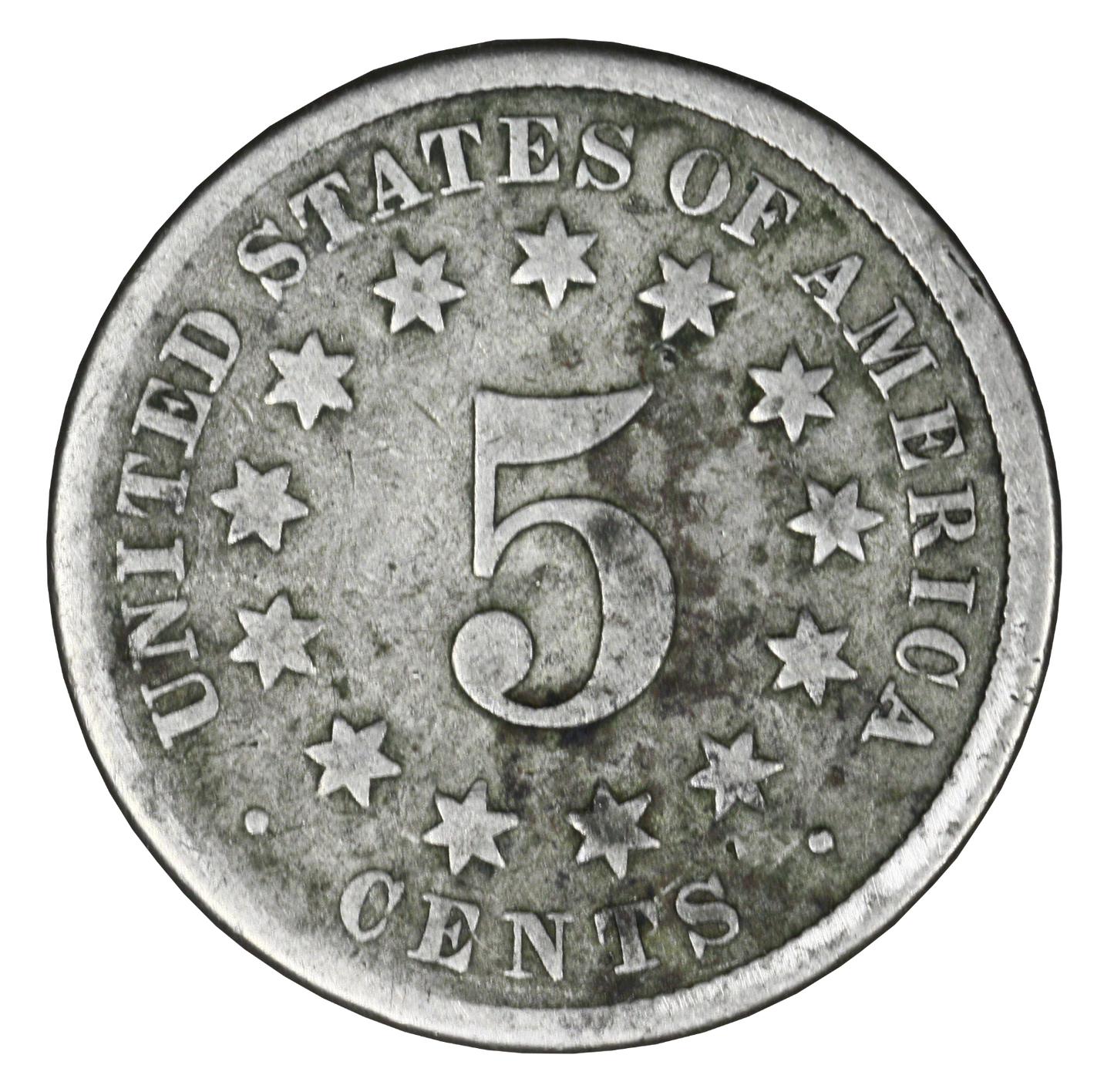 US 1870 Shield Nickel  A3414