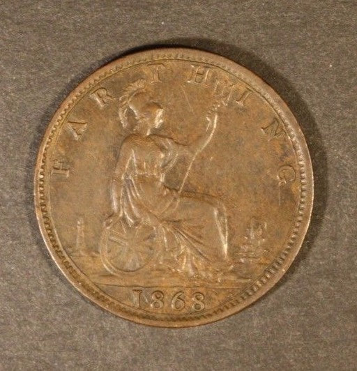 1868 Great Britain Farthing Nice Details  