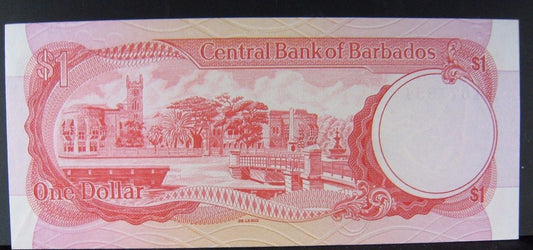1973 Barbados, Central Bank of, $1 Dollar Note  CU 