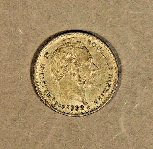 1899 CS Denmark 10 Ore Silver Choice Grade    