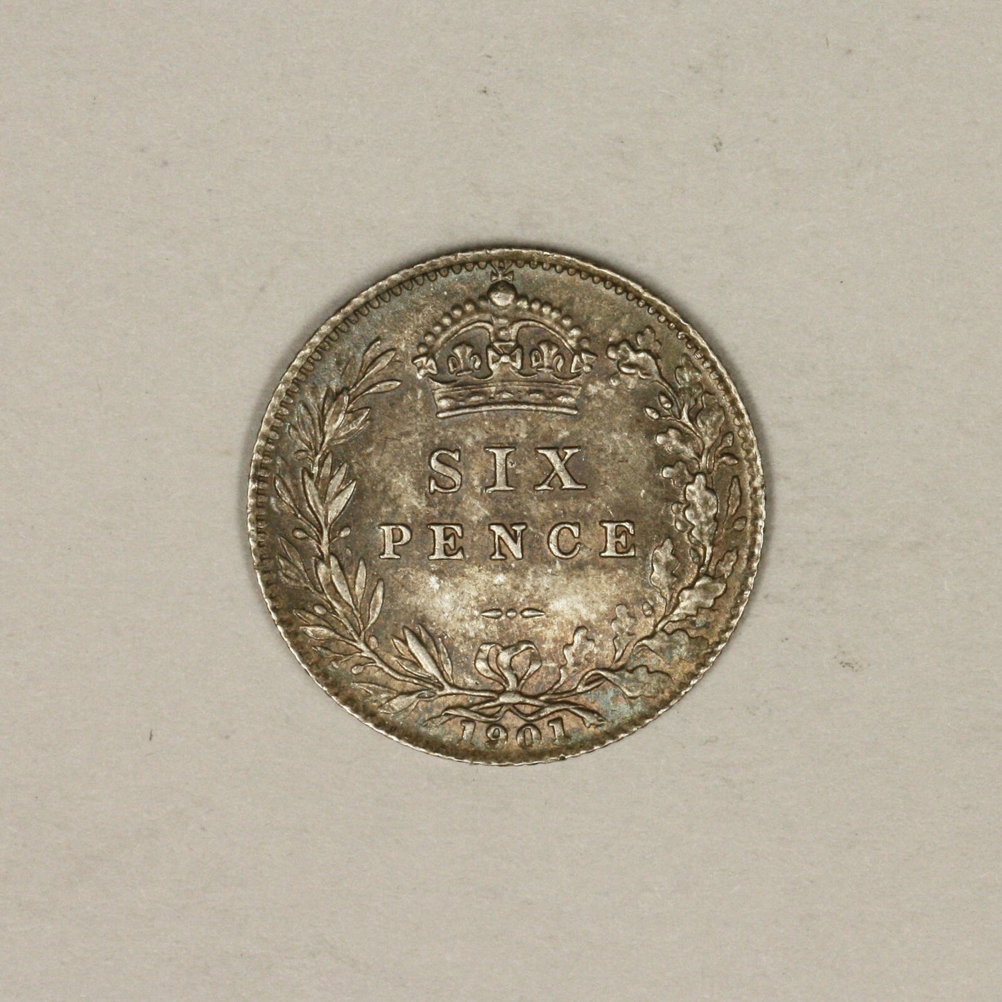 1901 Great Britain 6 Pence High Grade Wonderful Toning