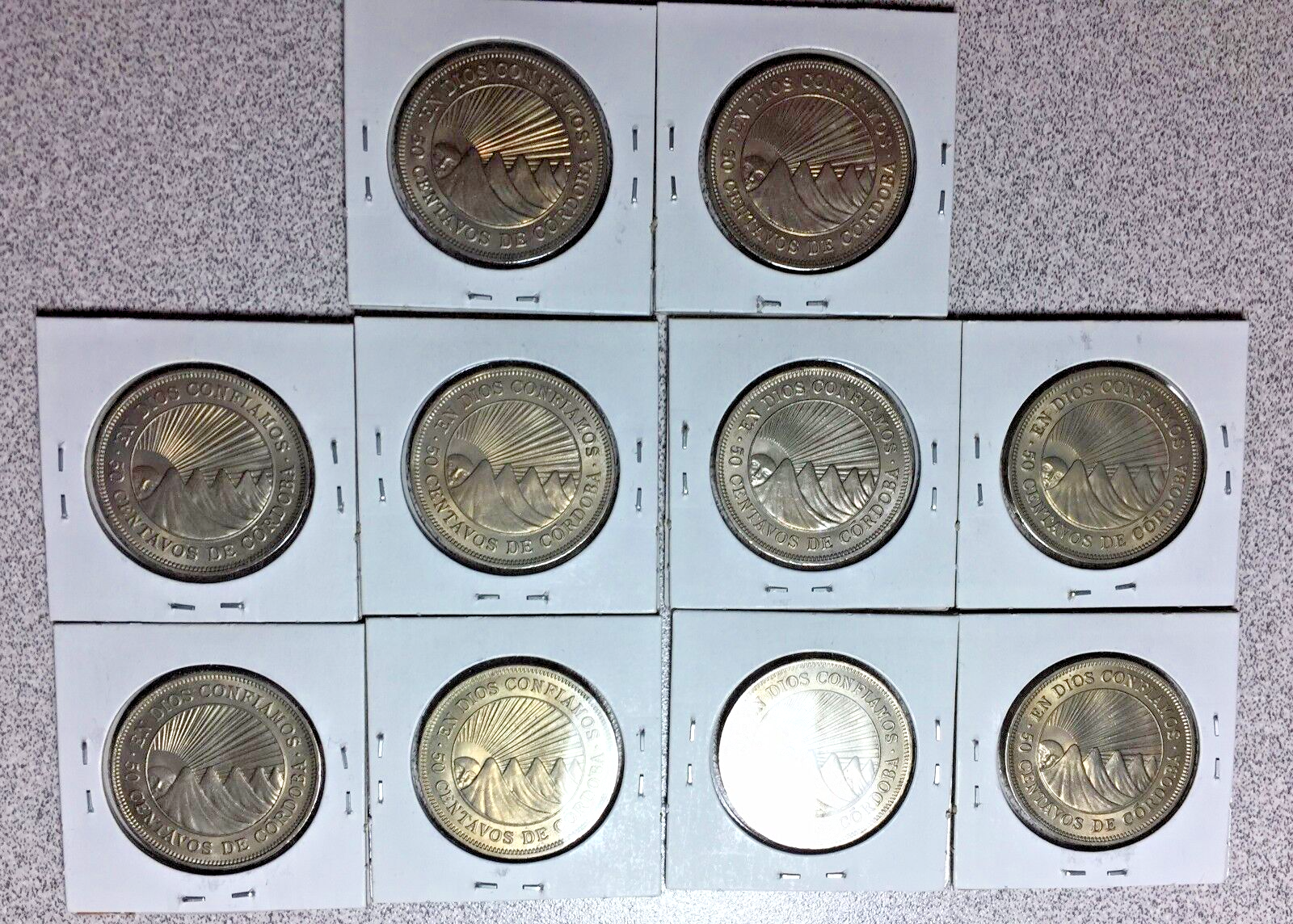 Lot of (10) 1965 NICARAGUA 50 Centavos   #A102 