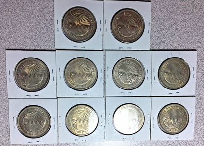 Lot of (10) 1965 NICARAGUA 50 Centavos   #A102 
