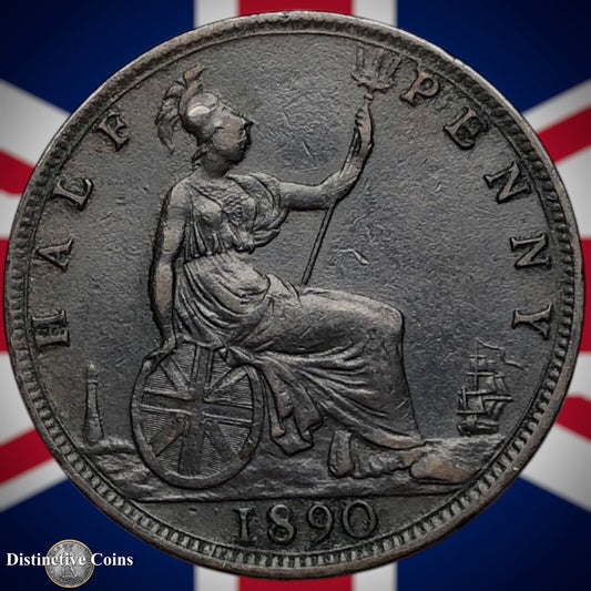 Great Britain 1890 Half Penny 1/2d GB5653