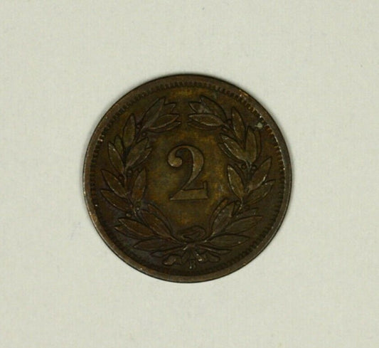 Switzerland  2 Rappen 1886  XF   A932