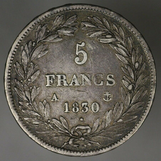 France 1830 A 5 Francs XF Raised Lettering   A2699