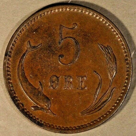 1902 Denmark 5 Ore  Pleasant    