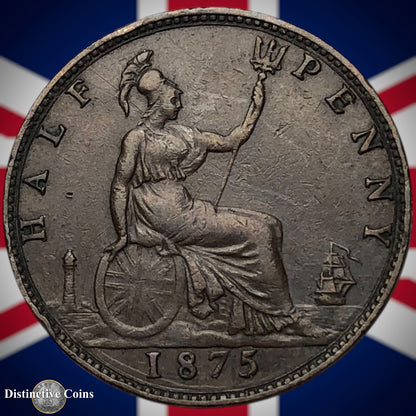Great Britain 1875 Half Penny 1/2d GB5515