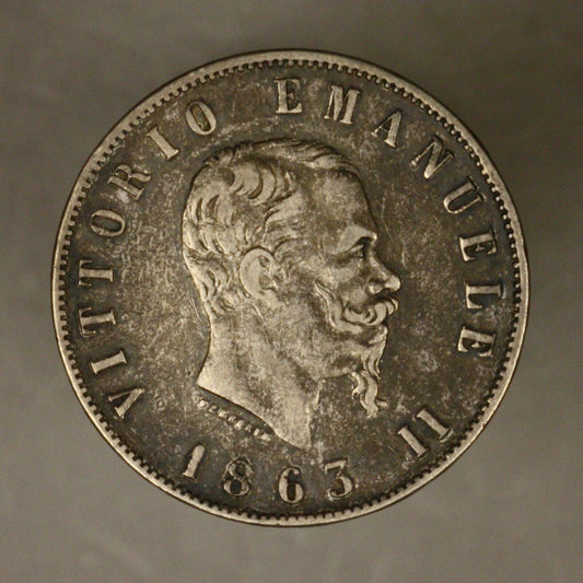 Italy 1863 N 2 Lire VF