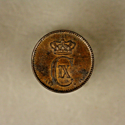 1883 Denmark 2 Ore High Grade   