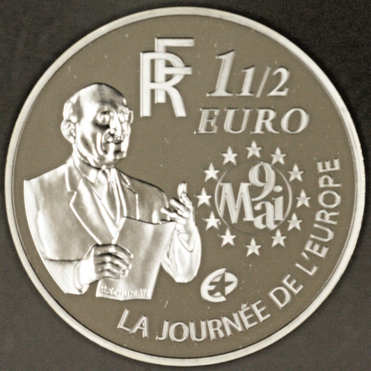 France 2006 1 1/2 Euro Silver Coin  La Journee De Europe  Proof  