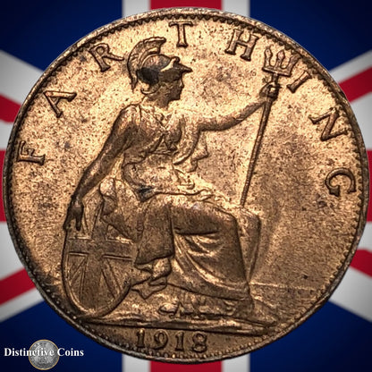 Great Britain 1918 Farthing 1/4d GB4707