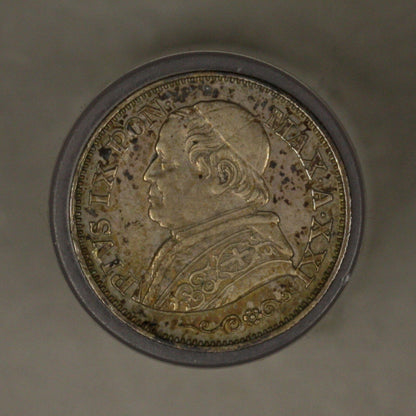 Italy Papal States 1866 R year 21 10 Soldi 