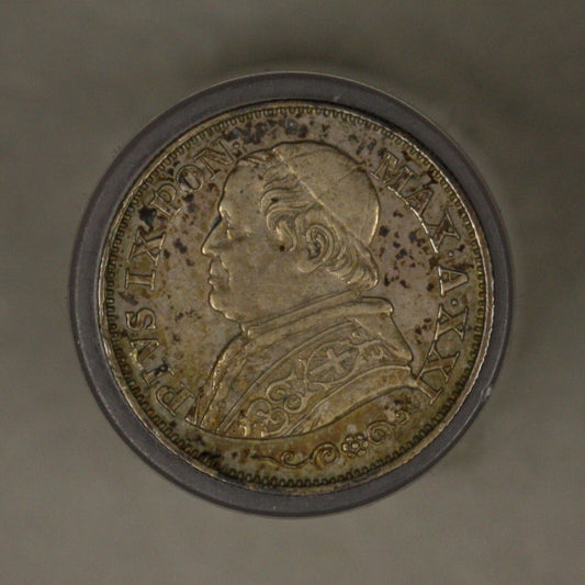 Italy Papal States 1866 R year 21 10 Soldi 