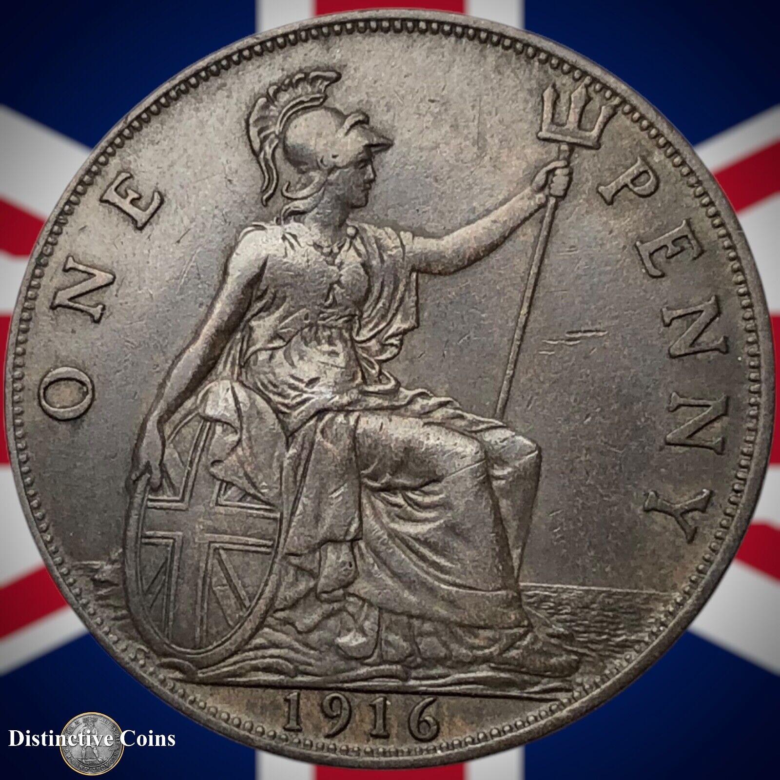 Great Britain 1916 Penny 1d GB6829