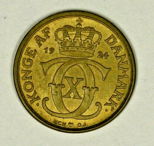 Denmark 1/2 Krone 1924  Choice AU      A1213