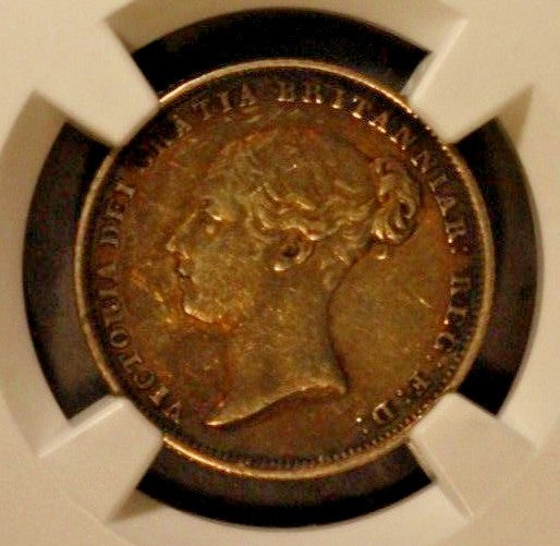1845 Great Britain 6 Pence  NGC AU Details  