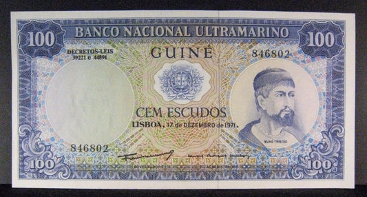 1971 Portugese Guinea, National Bank, 100 Escudos Nice 
