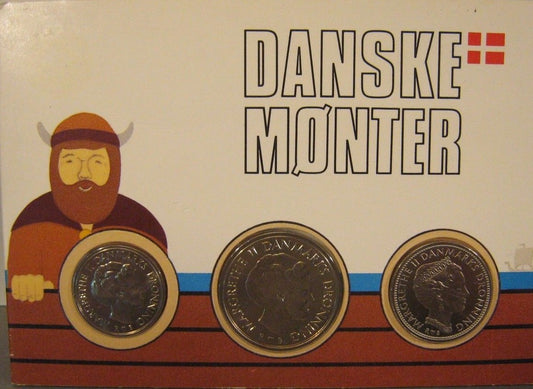 1987 Denmark Coin Set Uncirculated Year's Issued by Bank 