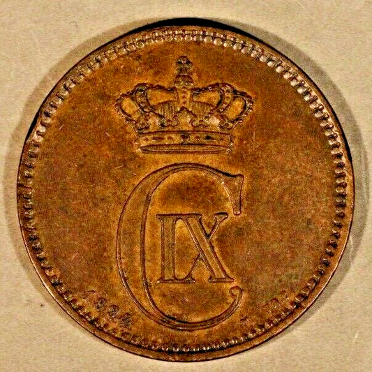 1894 Denmark 5 Ore NIce         