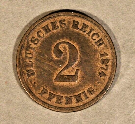 1874E German Empire 2  Pfennig Nice    